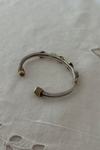 1980's STERLING SILVER, ONYX + GOLD VERMEIL CUFF BRACELET