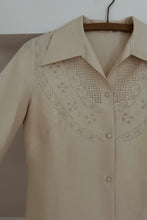 1950's PURE SILK EMBROIDERED BLOUSE | SIZE S/M