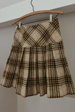 1960's WOVEN TWEED PLEATED WRAP MINI SKIRT | SIZE S