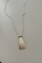 1980's HAMMERED STERLING PENDANT ON LIQUID STERLING CHAIN
