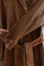 1970's CARAMEL FAUX LEATHER WRAP JACKET