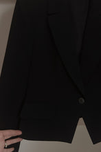 1990's CLASSIC NAVY WORSTED WOOL BLAZER | SIZE M/L