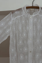 1970's WHITE LACE BUTTON BLOUSE | SIZE M