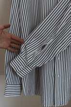 1990's CLASSIC OVERSIZED STRIPE POPLIN | SIZE L