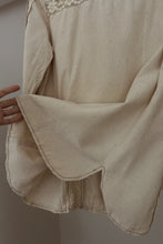 1970's PURE RAW SILK PLEATED LACE BUTTON BLOUSE | SIZE S/M