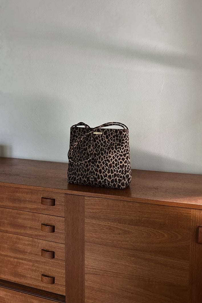 1990's NINE WEST LEOPARD VINYL TOTE