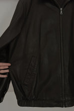 1990's CLASSIC BLACK BUTTERY SOFT LEATHER BOMBER JACKET | SIZE XL