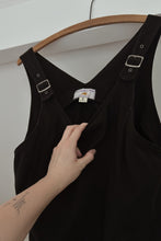 1990's BLACK COTTON OVERALL PRAIRIE DRESS | SIZE M/L