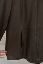1990's WILSONS PELLE CHOCOLATE LEATHER JACKET | SIZE XXL