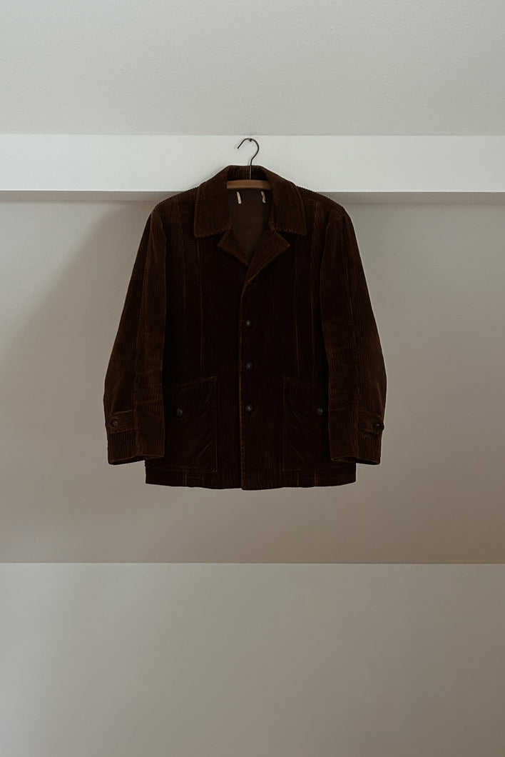 1950's CHOCOLATE CORDUROY JACKET | SIZE S
