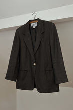 1990's PURE LINEN WOVEN CHARCOAL BLAZER | SIZE M