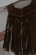 1970's CHOCOLATE SUEDE FRINGE COLLAR