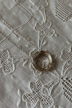 1990's STERLING + GLASS CABOCHON DISC PENDANT ON 925 STERLING LINK CHAIN