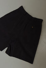 1990's PURE LINEN NAVY PLEATED TROUSER SHORTS | SIZE 26/27