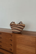 1990's STRIPE WOVEN SISAL BAG | 19" x 9"
