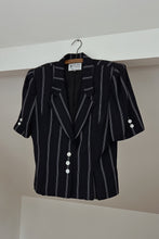 1980's STRUCTURED STRIPE PEPLUM JACKET | SIZE M