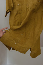 1970's MUSTARD LINEN CUBAN TOP | SIZE M/L