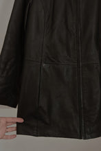 Y2K CLASSIC BUTTERY BLACK LEATHER LONG LINE JACKET | SIZE S/M