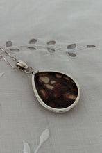 1990's CHUNKY STERLING + JASPER PENDANT ON STERLING LINK CHAIN