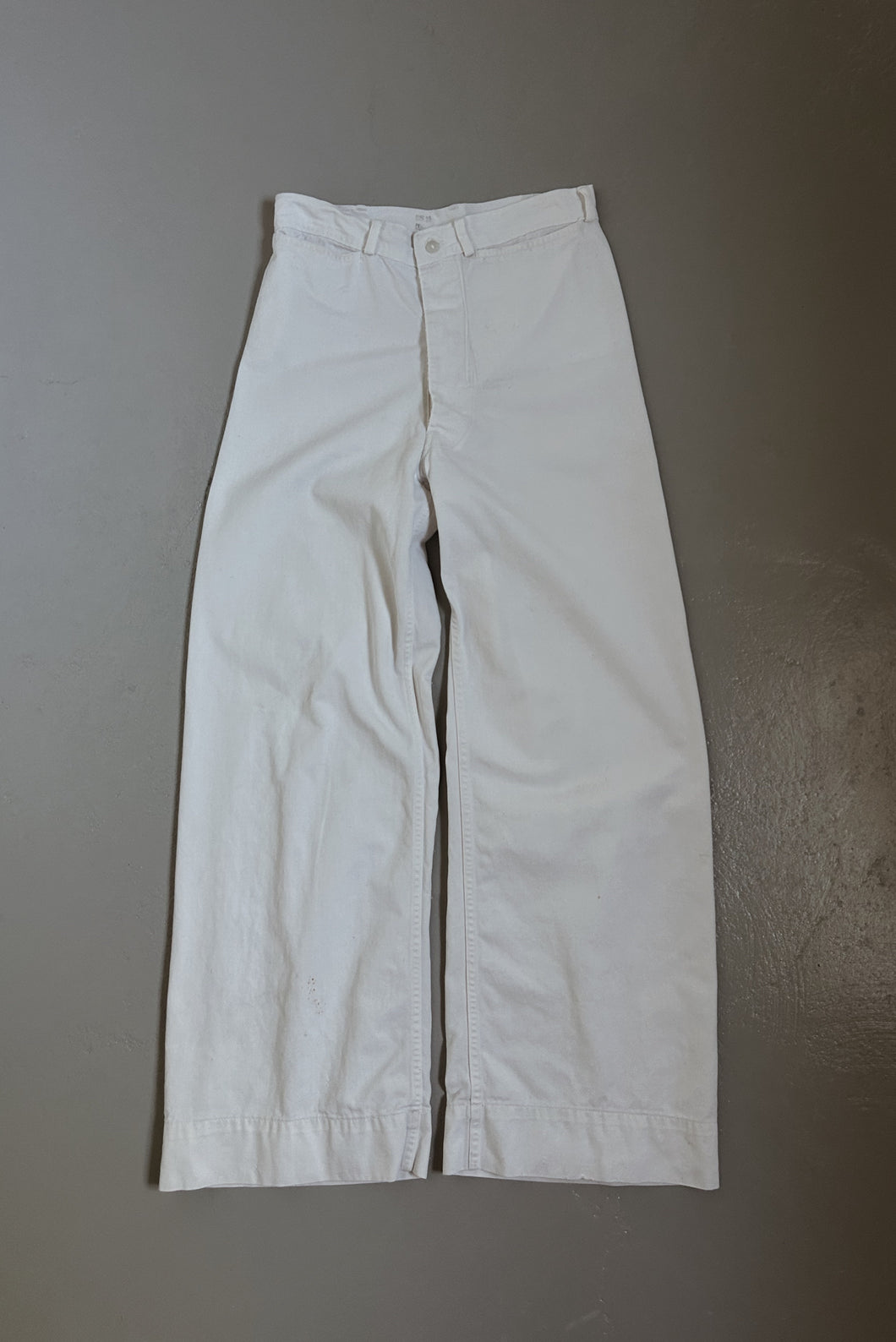 1970's WHITE COTTON SAILOR WIDE LEGS | SIZE 27