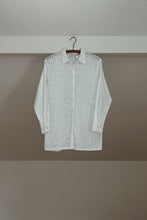 1990's / Y2K PURE COTTON EYELET BUTTON BLOUSE | SIZE S