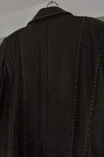 1990's BLACK CONTRAST STITCH BUTTERY LEATHER JACKET | SIZE M/L