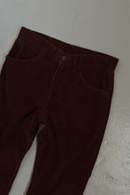 1970's LEVI'S BURGUNDY CORD KICK FLARES | SIZE 28