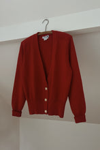 1980's CHERRY COTTON KNIT CARDIGAN | SIZE S/M