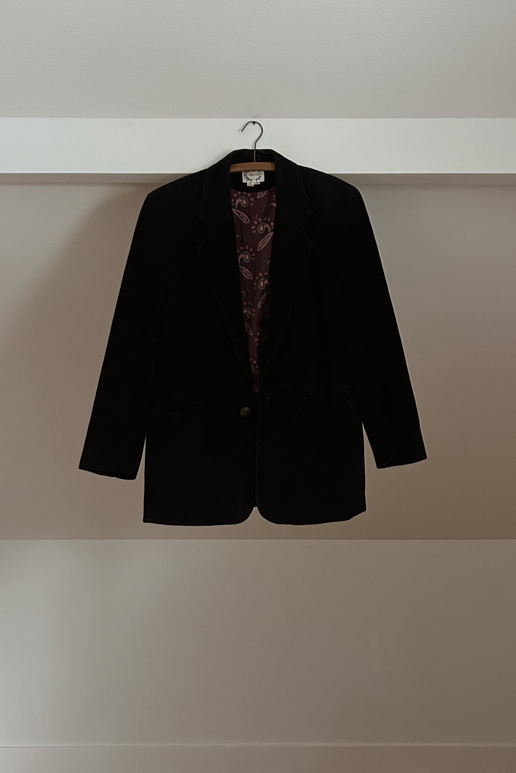1990's BLACK PARIS SUEDE BLAZER | SIZE M