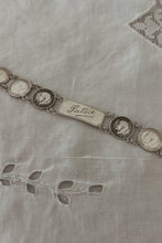 1930's RARE "PATSIE" SILVER COIN LOVE TOKEN BRACELET