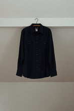 1980's WRANGLER NAVY SATIN STRIPE WESTERN SHIRT | SIZE XL