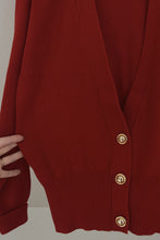 1980's CHERRY COTTON KNIT CARDIGAN | SIZE S/M