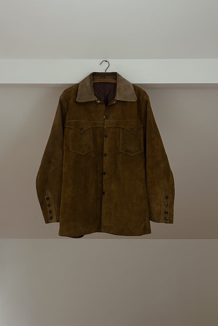 1960's CAMEL SUEDE WESTERN JACKET | SIZE L