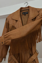 1980's LUIS ALVEAR TAWNY FRINGE LEATHER JACKET | SIZE S/M
