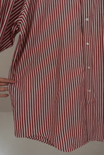 1990's J CREW RED STRIPE COTTON POPLIN | SIZE XL