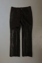 Y2K BLACK LEATHER TROUSERS | SIZE 29