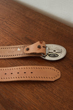 1970's INCOLAY STONE ON LEATHER SEAFARER BELT | SIZE M