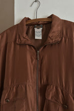 1990's PURE SILK COCOA BOMBER JACKET | SIZE M/L