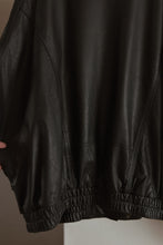 1990's CLASSIC BLACK LEATHER BOMBER JACKET | SIZE L/XL