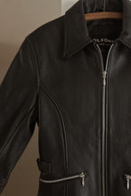 1990's BLACK SOFT LEATHER BIKER JACKET | SIZE XS