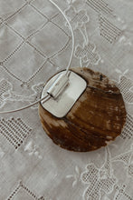 1980's 925 STERLING + GIANT MOTHER OF PEARL COLLAR CHAIN