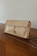 1990's TANNER ITALIAN EMBOSSED LEATHER BAG | CHAIN STRAP