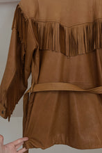 1980's LUIS ALVEAR TAWNY FRINGE LEATHER JACKET | SIZE S/M