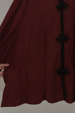 1990's HOUNDSTOOTH FROG CLOSURE PEPLUM JACKET | SIZE 2XL