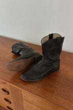 1980's JUSTIN BLACK LEATHER COWBOY BOOTS | SIZE 8