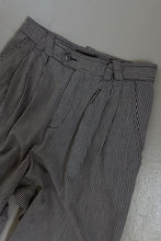 1980's NAVY HOUNDSTOOTH COTTON PLEATED TROUSERS | SIZE 28
