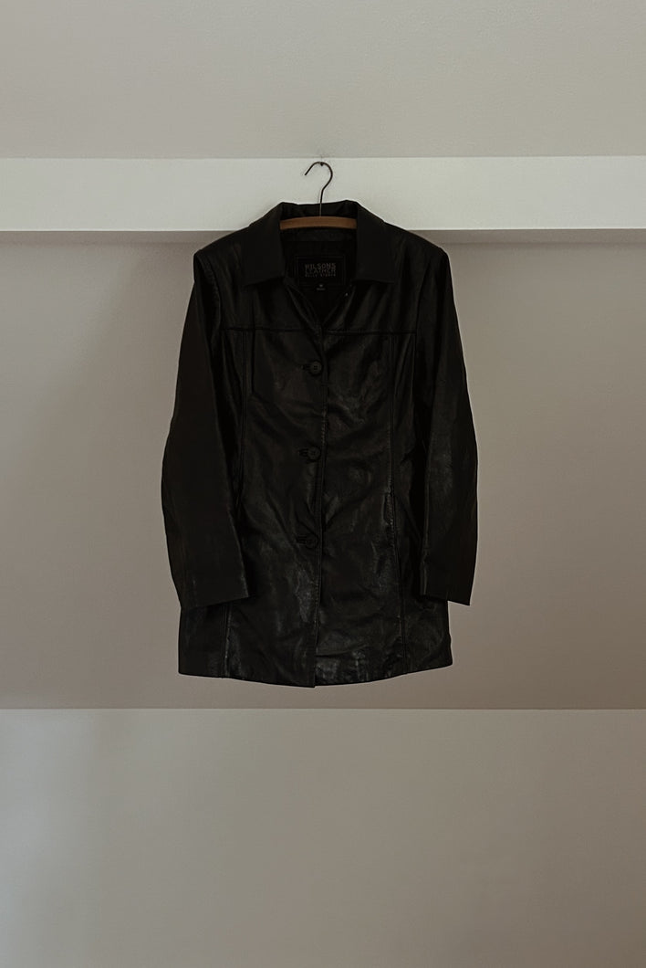 1990's BLACK WILSONS PELLE STUDIO LAMBSKIN JACKET | SIZE M
