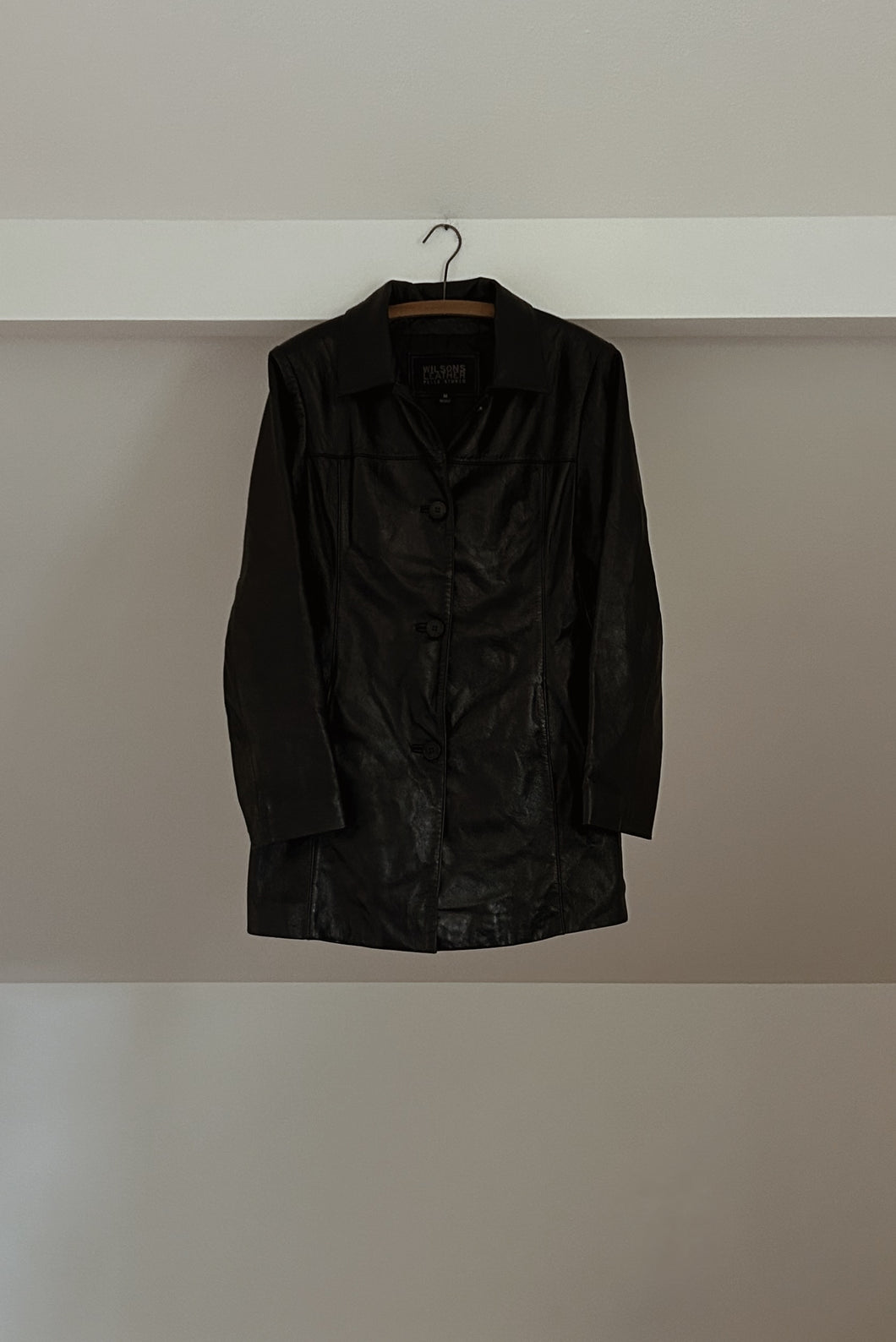 1990's BLACK WILSONS PELLE STUDIO LAMBSKIN JACKET | SIZE M