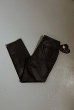 1990's / EARLY Y2K BLACK PURE LEATHER TROUSERS | SIZE 31