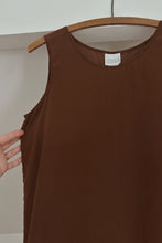 1990's PURE SILK MODA CHOCOLATE TANK | SIZE S